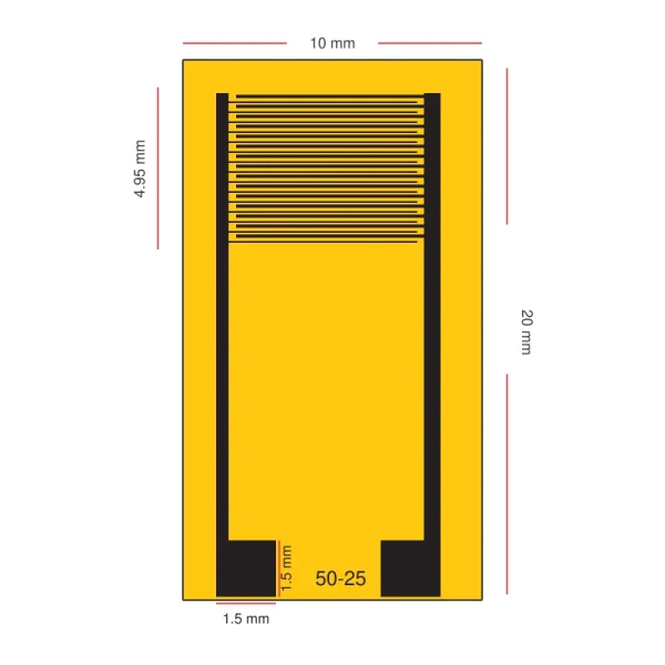 14 PI1 PET Flexible Interdigitated Electrode (IDE) for Gas Humidity and Biosensors